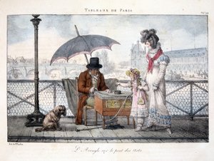 Slepý muž na Pont des Arts - v „Pařížských obrazech“ od Marlet od Jean Henri Marlet