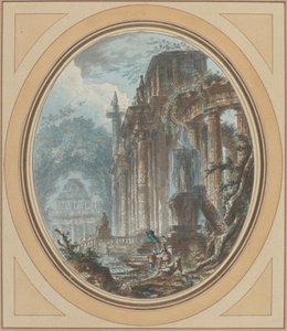 Zahradní capriccio se starožitnými ruinami od Jean-Henry-Alexandre Pernet
