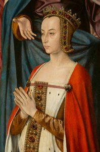 Vévodkyně Anne de Beaujeu, detail. Triptych mistra z Moulins