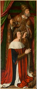Petr II Bourbonský se svatým Petrem, detail. Triptych mistra z Moulins