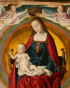 Panna ve slávě, detail. Triptych mistra z Moulins