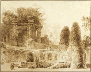 Římský park s fontánou od Jean Honore Fragonard