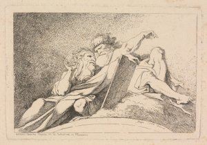 Dva proroci od Jean Honoré Fragonard after Annibale Carracci