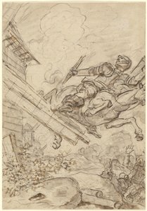 Don Quijote útočí na větrný mlýn od Jean Honore Fragonard