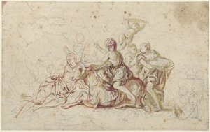 Evropa unesená Jupiterem v masce býka (?) od Jean Honore Fragonard