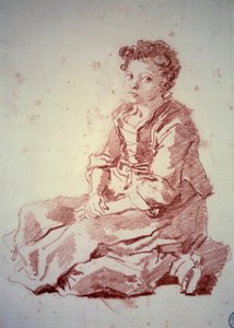 Holčička sedící na patách Sanguine od Jean Honore Fragonard (1732-1806) 1774 Besancon, Musee des Beaux Arts od Jean Honore Fragonard