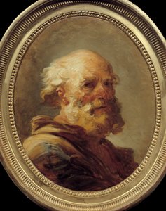Hlava starého muže. Obraz Jean Honore Fragonard (1732-1806), ca. 1766-1769. Amiens, Muzeum Pikardie od Jean Honore Fragonard