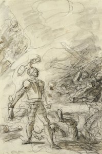 Orlando si podmaňuje lupiče ohnivou značkou (pero a inkoust, křída a pero na papíře) od Jean Honore Fragonard