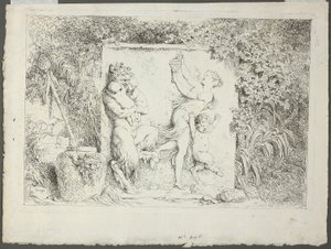 Rodina Satyrů, z knihy Bacchanales, neboli Satyrské hry od Jean Honore Fragonard