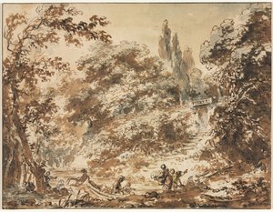 Scéna v parku, c. 1760. od Jean Honore Fragonard