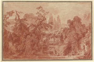 Terasa a zahrada italské vily od Jean Honore Fragonard