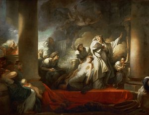 Velekněz Coresus obětující se, aby zachránil Callirhoe od Jean Honore Fragonard