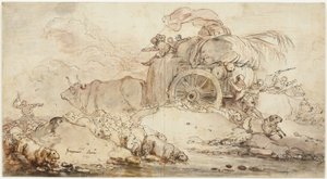 Zastavený vozík od Jean Honore Fragonard