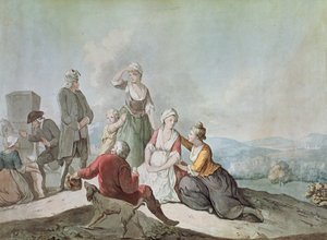 Voltaire hovoří s rolníky ve Ferney