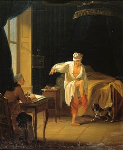 Voltaire vstává ve Ferney, asi 1772.