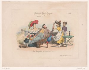Jupiter a Juno získávají nektar z Hebe Jupiter et Junon (název na objektu) Mytologické desky (název série) Gallery Mythologique (název série na objektu) od Jean Ignace Isidore Gérard Grandville