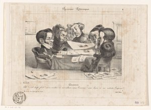 Karikatura francouzských cenzorů Cenzoři (název na objektu) Parisiens Picturesques (název série na objektu) od Jean Ignace Isidore Gérard Grandville