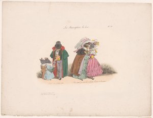 Kočky jsou k myším přátelské Tenez mes petits rats (...) (nadpis na objektu) Současné metamorfózy (název série) Les Metamorphoses du Jour (název série na objektu) od Jean Ignace Isidore Gérard Grandville