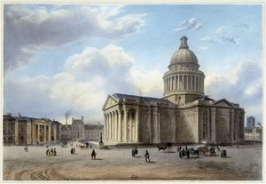 Le Pantheon - v "" Promenade dans Paris et ses environs", navržený Jacottetem a Benoistem, c. 1840