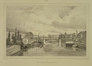 Pohled na Pont Royal, publikoval Auguste Bry