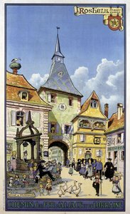 Návrat pouti z Mont Sainte Odile do Rosheimu - Plakát železnic Alsaska a Lotrinska, Hansi od Jean Jacques (1873 1951) Waltz