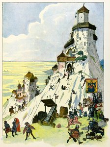 Dětem vypráví příběh Alsaska od strýčka Hansiho od Jeana Jacquese Waltz dit Hansi (1873-1951), soukromá sbírka: Siege du chateau D
