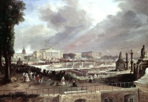 Vyhlášení druhé francouzské republiky, Place de la Concorde, 24. února od Jean Jacques (after) Champin