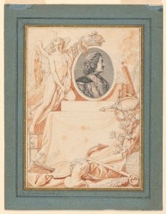 Kresba, frontispis k Dějinám Petra Velikého, asi 1780 od Jean Jacques Francois Le Barbier