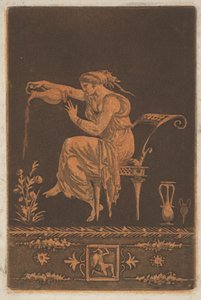 Mladá zahalená žena, sedící, zalévá ..., ca. 1784.