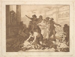 La Peste chez les Philistines Mor mezi Filištíny, v albu obsahujícím R..., 1782-1821. od Jean Jacques Lagrenee