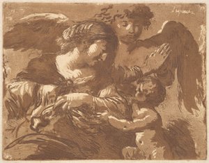 The Guardian Angel, v albu obsahujícím Recueil de Compositions p..., 1782-1821. od Jean Jacques Lagrenee