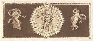 Minerva sedící v ozdobném osmiúhelníku, s postavou nalevo a napravo Noc..., 1784. od Jean Jacques Lagrenee