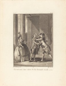 Mýlím se, drahá Valère, a prosím o prominutí od Jean Jacques Le Veau after Jean Michel Moreau