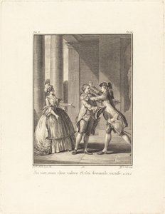 Mýlím se, drahá Valère, a prosím o prominutí od Jean Jacques Le Veau after Jean Michel Moreau