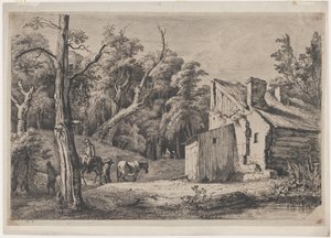 Vchod do lesa Brie s chalupou vpravo, 1772. od Jean Jacques de Boissieu