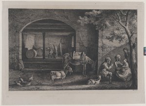 Interiér farmy v Saint-Jean-de-Touslas, 1793. od Jean Jacques de Boissieu
