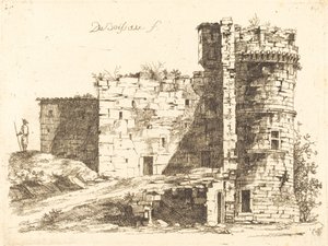 Ruiny zámku Saint-Chamond, Loire od Jean Jacques de Boissieu