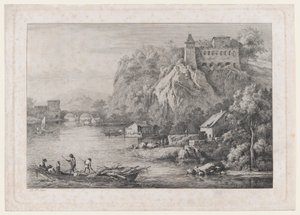 Pohled na klášter bosých karmelitánů v Lyonu, 1807.