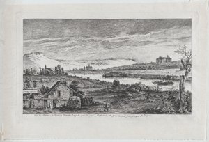 Pohled na madridský hrad, nedaleko Paříže, 1764. od Jean Jacques de Boissieu