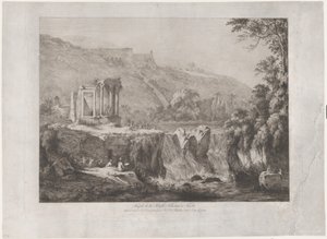 Pohled na chrám Tiburtine Sibyly, 1809.