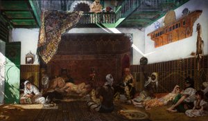 Interiér harému v Maroku od Jean Joseph Benjamin Constant