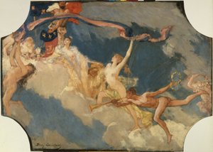 Náčrtek banketního sálu pařížského hotelu Hôtel de Ville de Paris: Město Paříž zve svět na své slavnosti od Jean Joseph Benjamin Constant