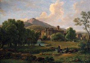 Pohled na klášter Grotta Ferrata, poblíž Říma, 1844