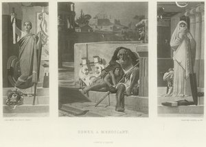 Homer žebrák (hlubotisk) od Jean Jules Antoine Lecomte du Nouy