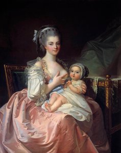 Matka kojící své dítě Obraz Jean Laurent Mosnier (1743-1808) 18. stol. Macon, Muzeum výtvarných umění