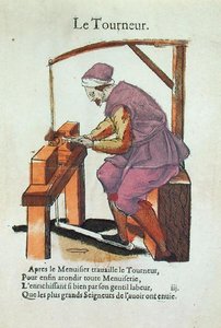 The Wood Turner (barevné gravírování)
