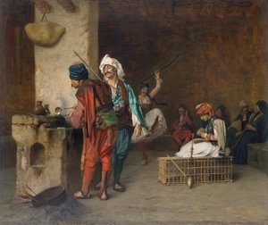 Cafe House, Cairo Casting Bullets, 1884 nebo starší. od Jean Leon Gerome