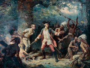 Záchrana majora Israela Putnama (1718-1790), zajatce indiánů - obraz Jeana Leona Geroma Ferrise (1863-1930 ) od Jean Leon Gerome