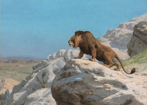Lev na hlídce od Jean Leon Gerome