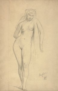 Omphale, cca 1887 (grafit na papíře) od Jean Leon Gerome
